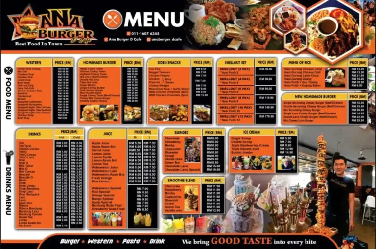 Ana Burger Menu