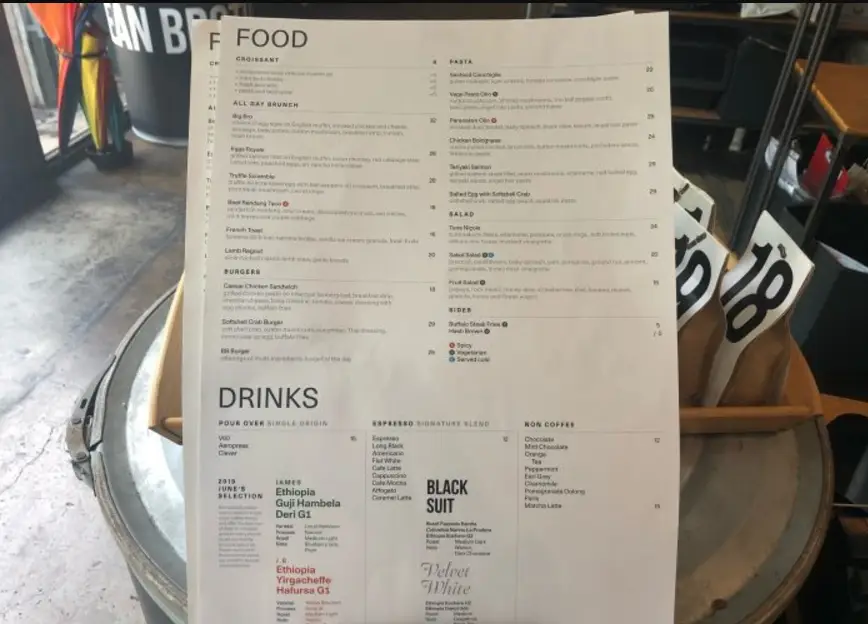 Bean Brothers Malaysia Menu