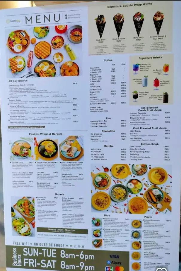 Bubblebee Menu Malaysia