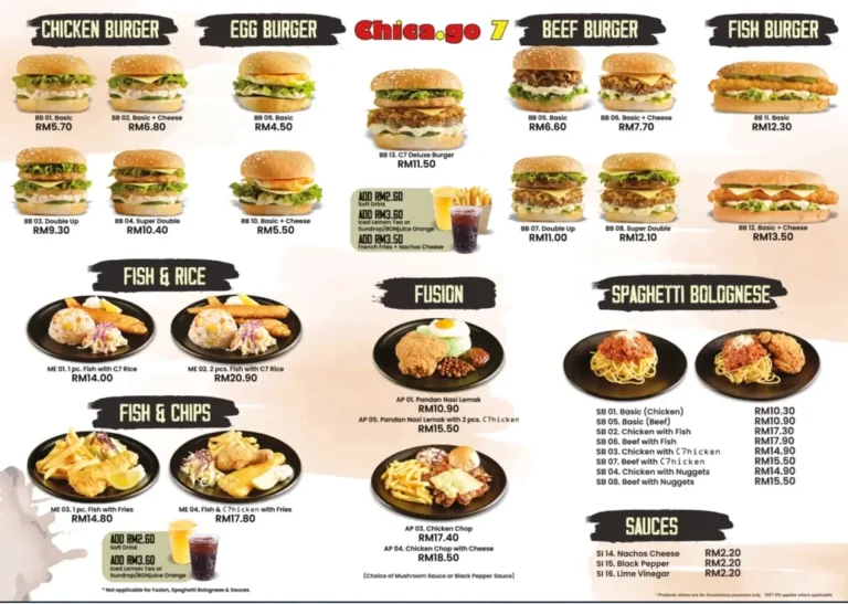 Chicago 7 Menu