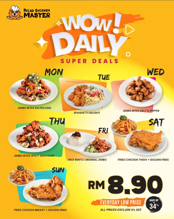 Fried Chicken Master Malaysia Menu