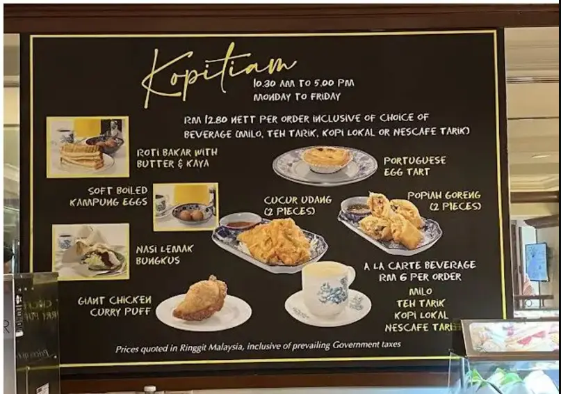 Kopi & Roti Malaysia Menu