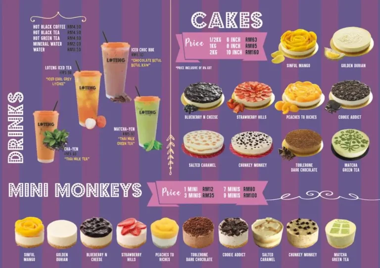 Purple Monkey Menu