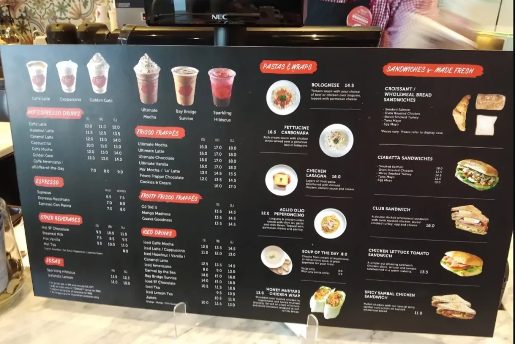 San Francisco Coffee Menu Malaysia