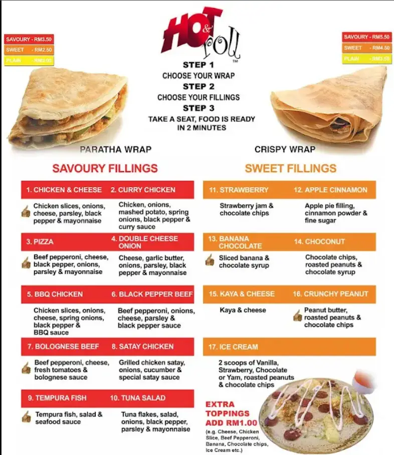 Hot & Roll Menu Malaysia